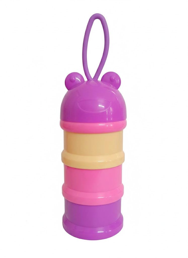 Mopslik 3 Layer Cute Bear Portable Baby Food Milk Powder Storage Box Travel Container  Multicolour Purple