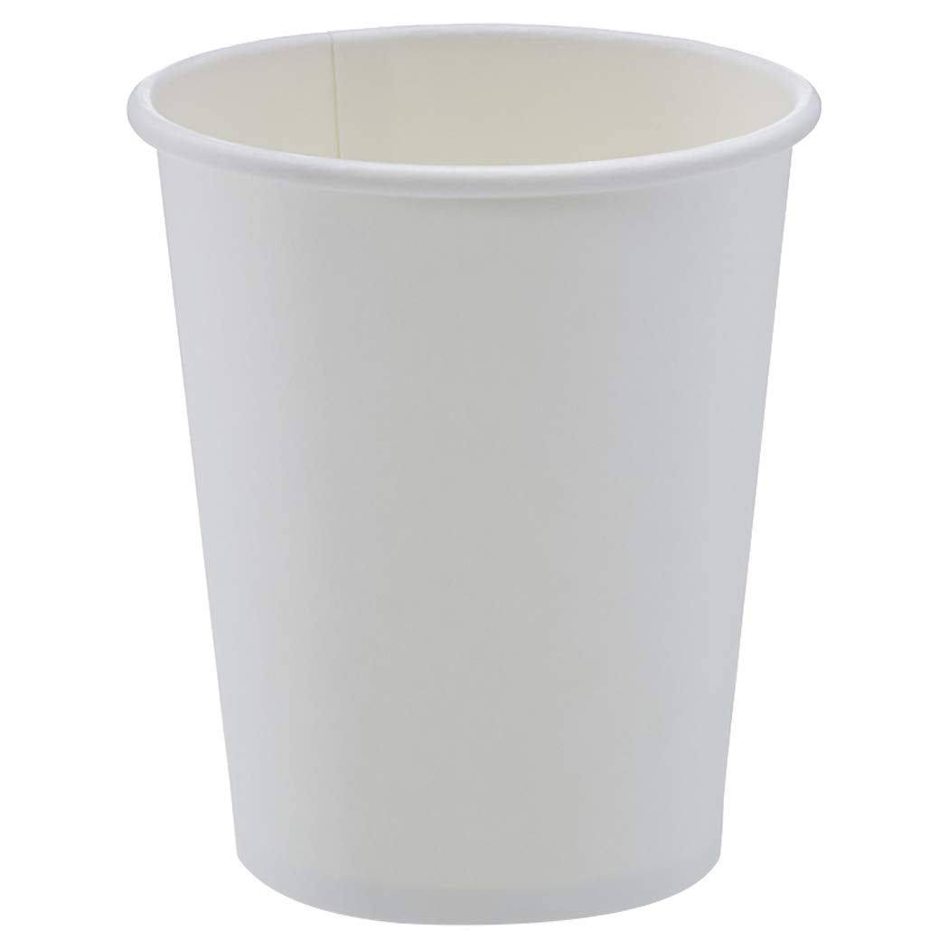 Amazon Basics Disposable Compostable Paper Coffee Cups for Hot & Cold Beverages, LeakProof, 8 Ounces, White, 1000 Count