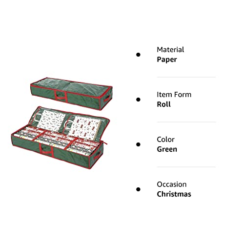 Sattiyrch Underbed Gift Wrap Organizer,Gift Wrapping Paper Storage Container,Holds Up To 20 Rolls,41W X 14D X 6H (Green)