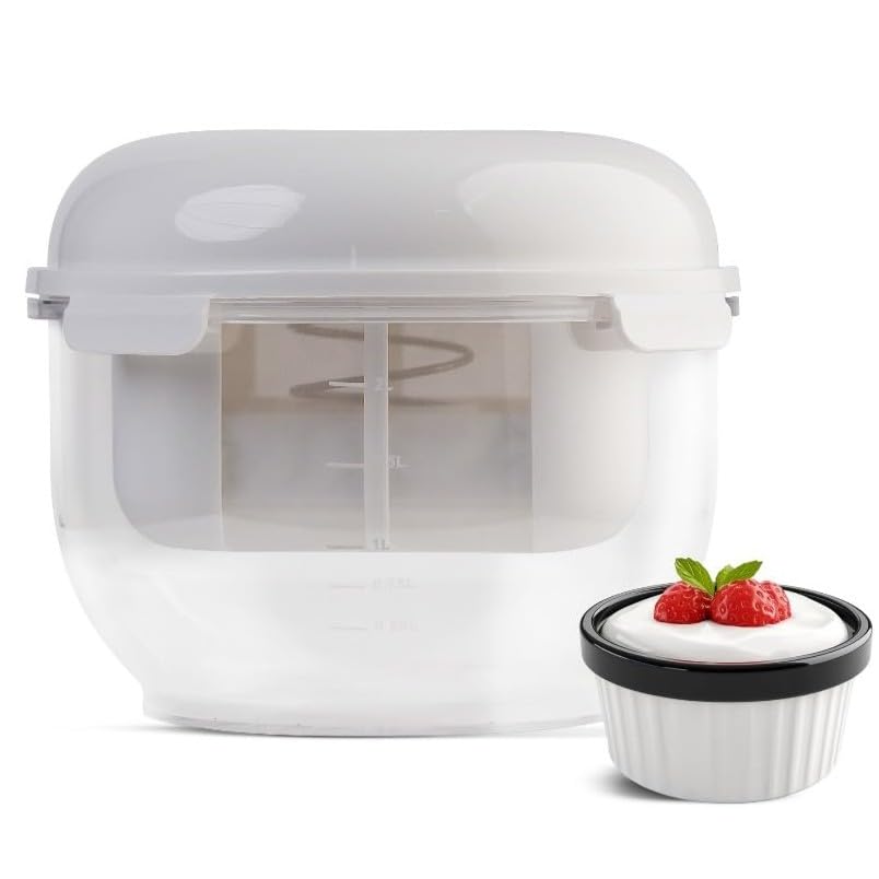 Instacuppa Greek Yogurt Maker 2.5 Litres | BpaFree Strainer & Container With Nylon Inner Mesh For Thick Homemade Hungcurd | Ide