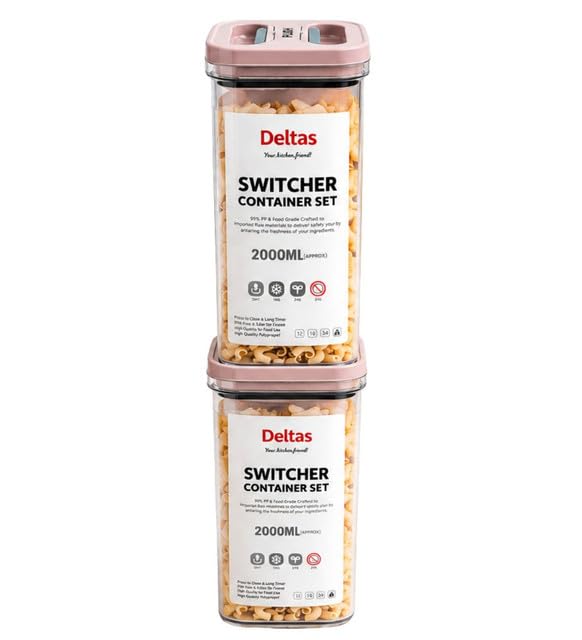 Pack Of 2 Switchers Airtight Storage Container Set 2000 Ml (Pink)Pid66888