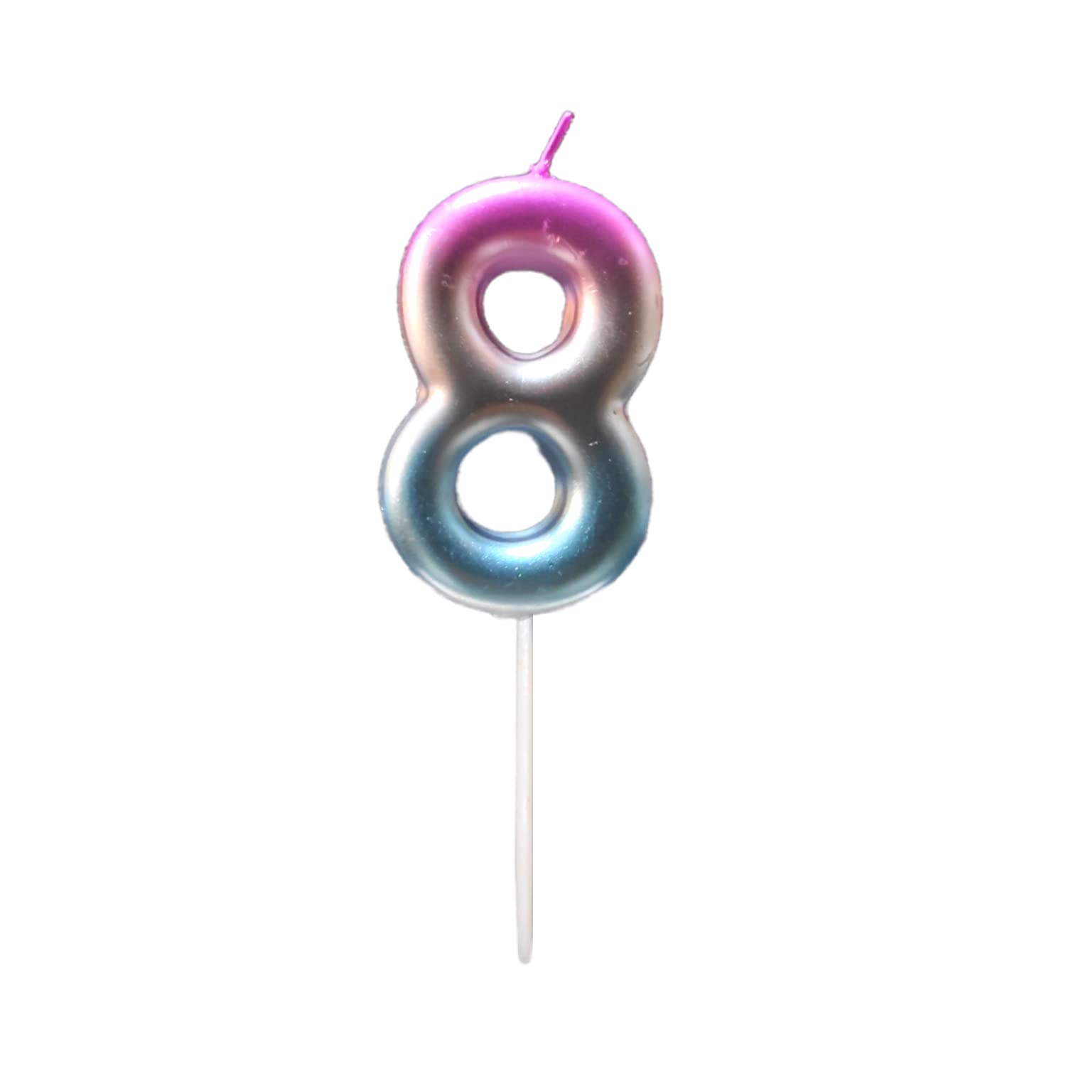 Party Decorz Number 8 Candle | Eight Number Candle | Number 8 Ombre Multicolor Candle for Birthday,Anniversary, Surprise Party C