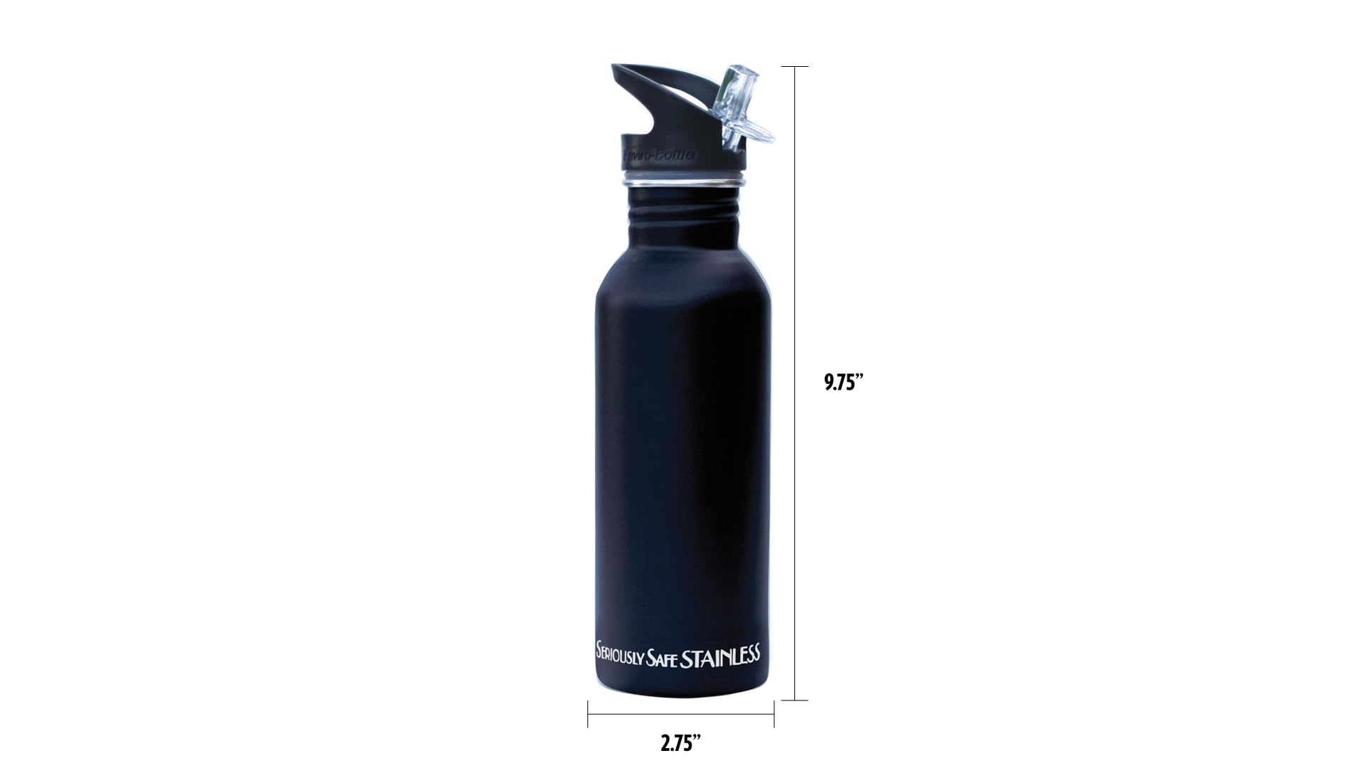 New Wave Enviro Tinted Stainless Steel Water Bottle (0.6-Liter, Black)