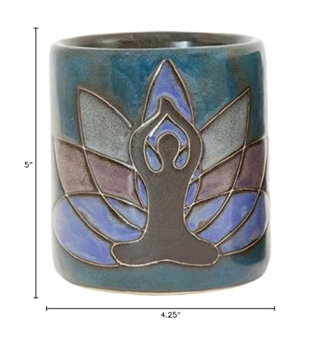 Mara Stoneware Yoga Meditation 16Oz Handcrafted Mug