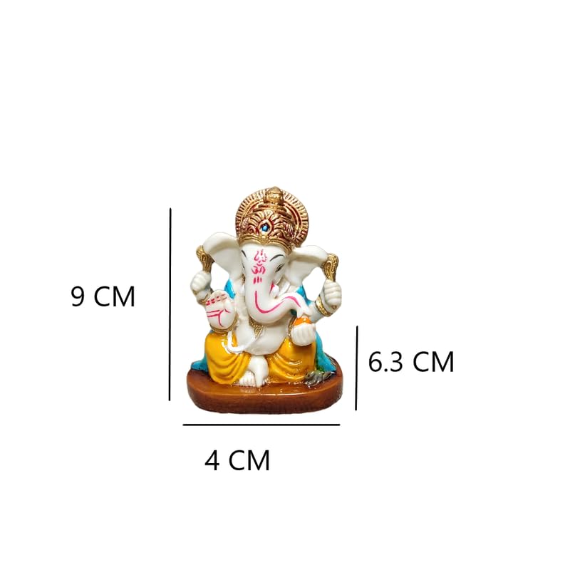 Pratima Ganpati/Ganesha Murti For Gift, Home, Ganesh Bappa Vastu God Idol Statue For Daily Pooja (Size : 4 X 6.3 X 9, Orange)