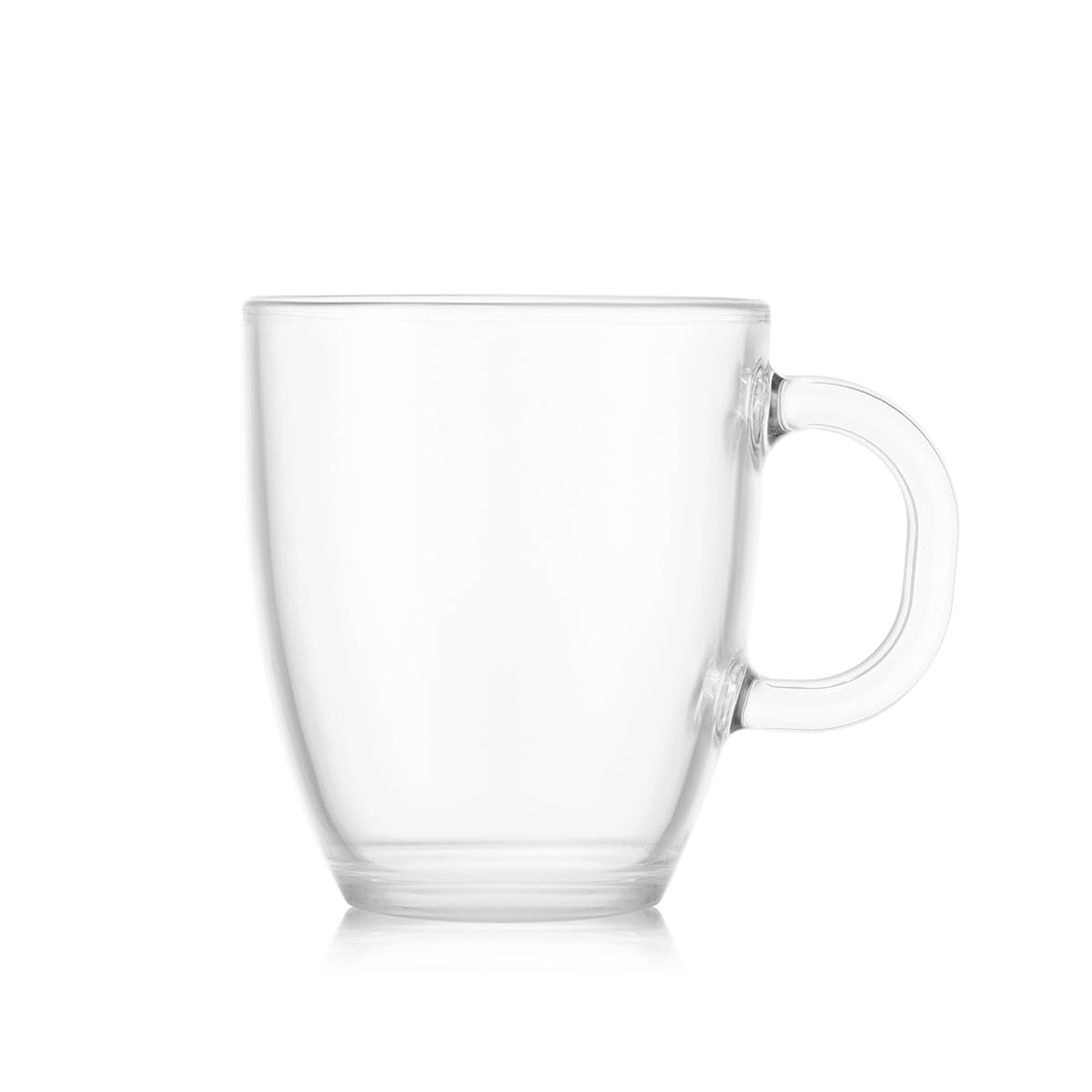 Bodum 12 Oz Bistro Coffee Mug Single-Wall High Heat Borosilicate Glasses, 2 Pack, Clear
