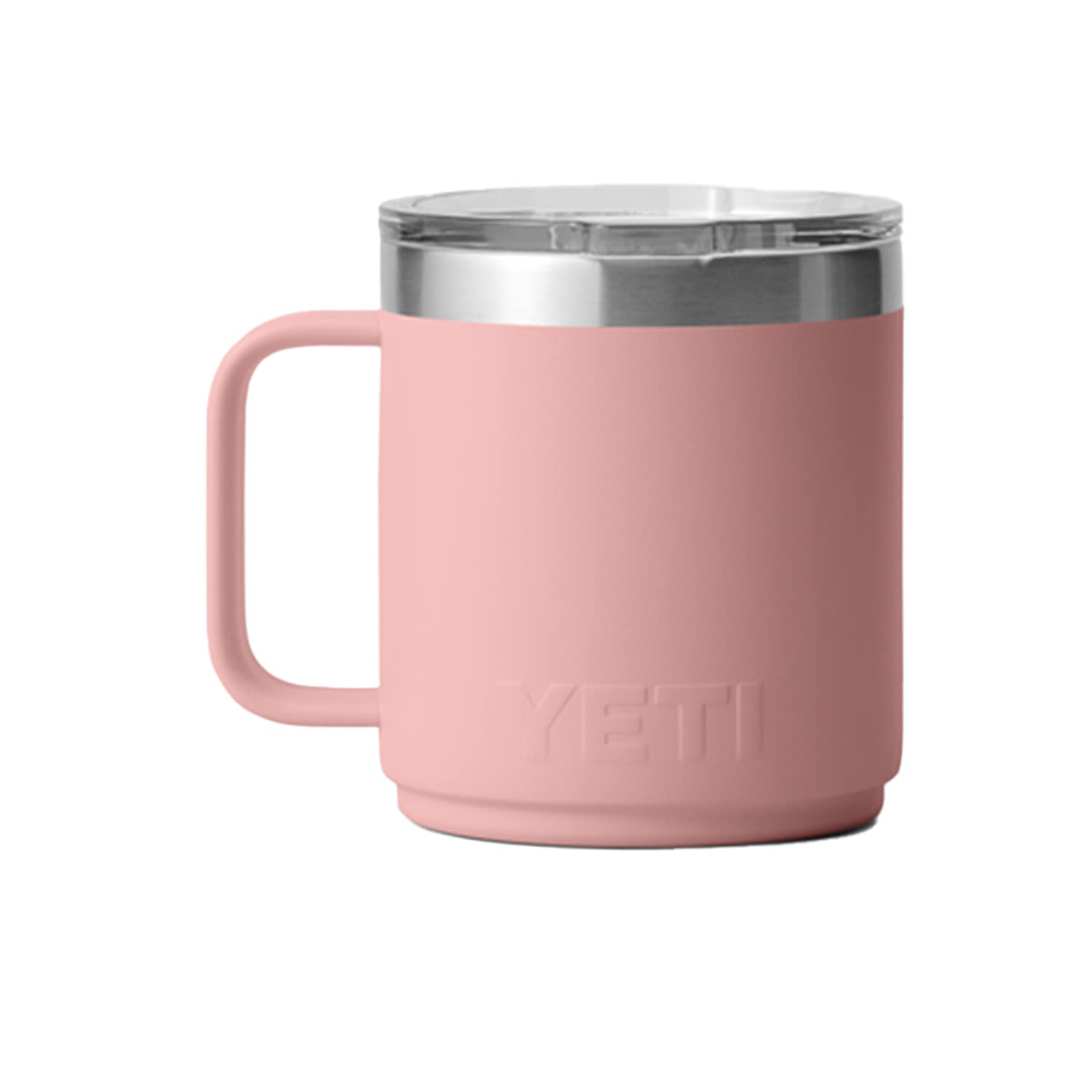 Yeti Rambler 10 Oz Stackable Mug, Stainless Steel, Vacuum Insulated With Magslider Lid, Sandstone Pink