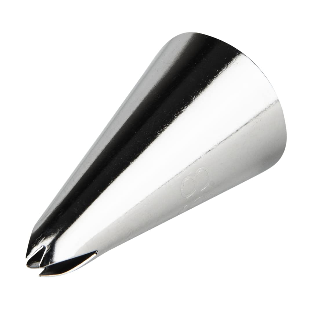 Restaurantware Pastry Tek Leaf Icing Tip 1 Reusable Piping Tip - #68 Dent-Resistant Stainless Steel Decorating Cake Tip Dishwash