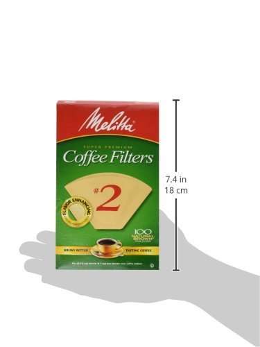 Melitta Cone Coffee Filter #2 - Natural Brown 100 Count (2 Pack)