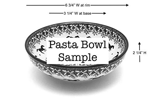 Polish Pottery Bowl -Contemporary Salad - Blue Bells