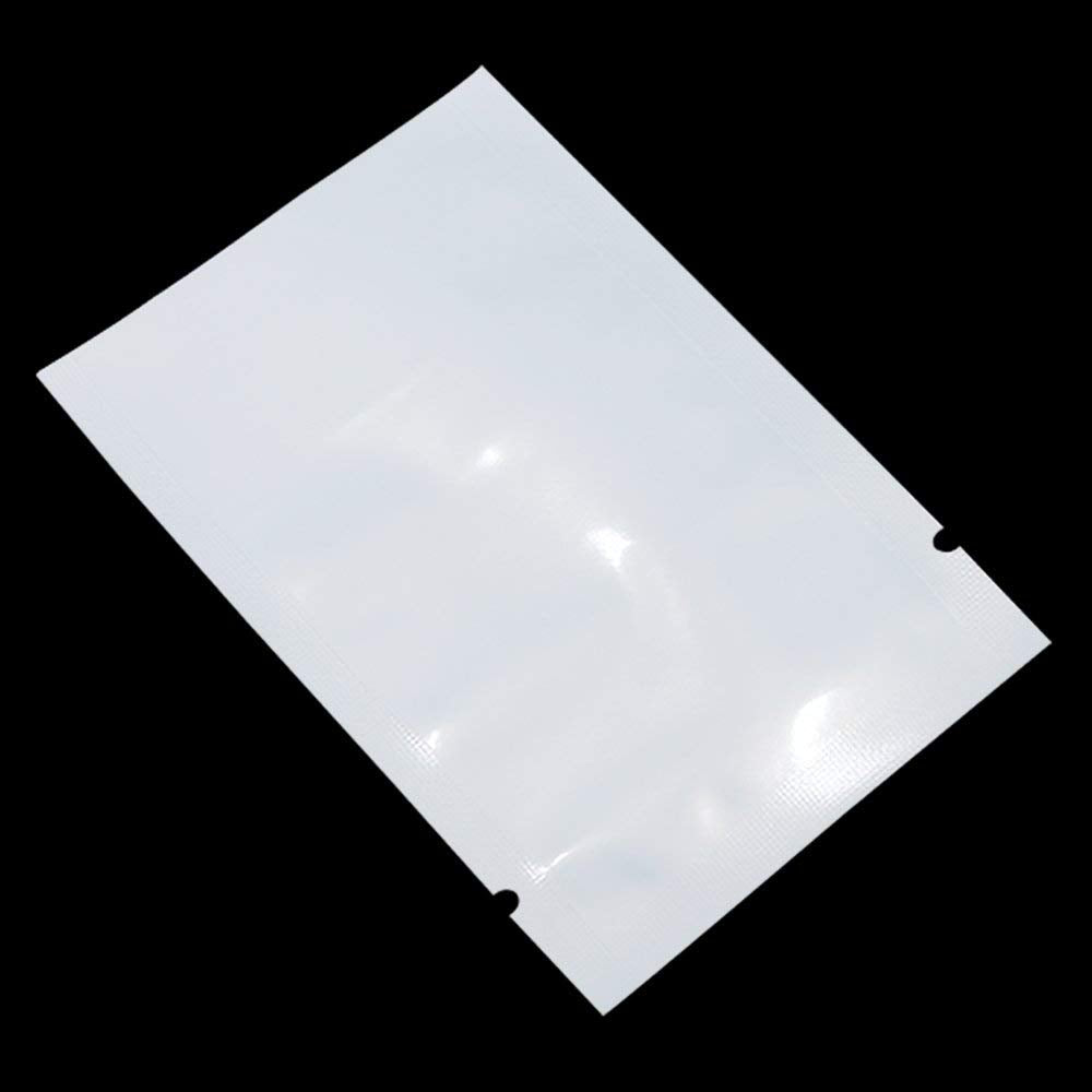 2000 Pcs White Front Clear Open Top 2.8mil Plastic Vacuum Pouch 2.4x3.5 inch (Usable Size 2x3.1 inch) Heat Sealable Bags for Food Storage Packets Mini Sample with Tear Notches