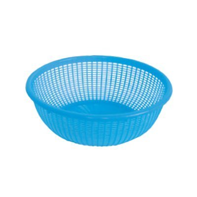 Thunder Group PLWB005 Wash Basket, 8 Dia., Perforated, Stackable, Plastic, Blue