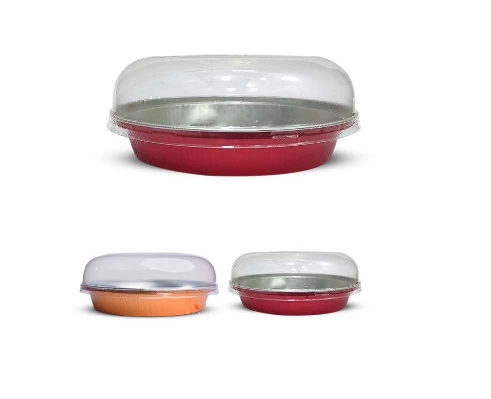 Pusti Tushti Aluminium Flat Round Shape Baking Mould with Lid |NonStick Muffin Tray for Baking, Cupcakes, Dessert Suitable for 
