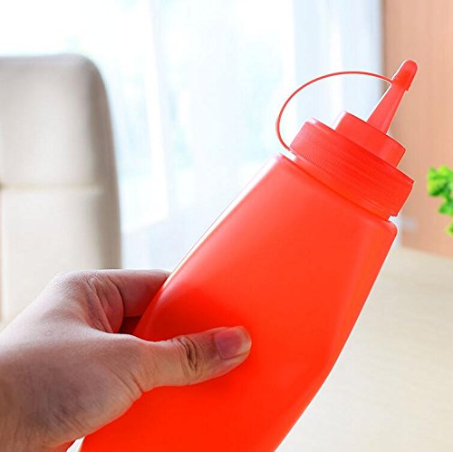 3Pcs 12Oz/360Ml Empty Refillable Squeeze Sauce Condiment Bottles Food Grade Mustard Storage Container Jar Pot With Twist On Cap