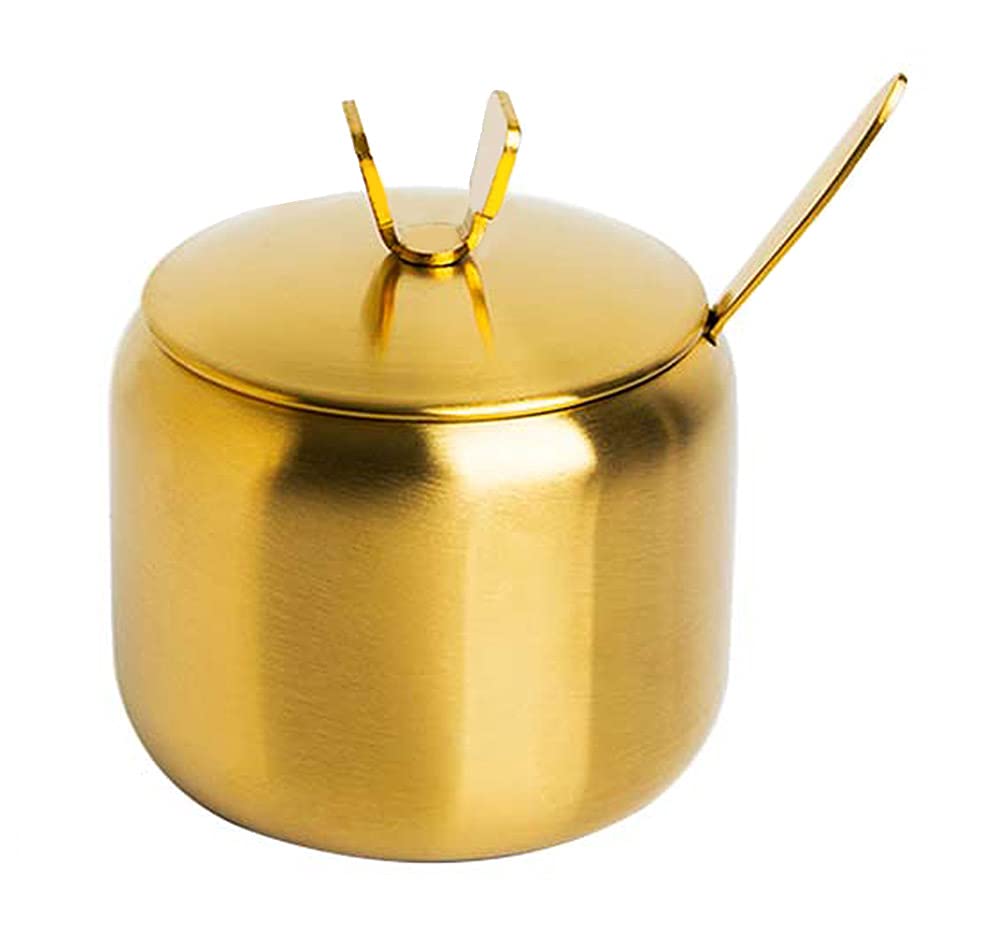 Mozacona Stainless Steel Sugar Bowl Spice Jar Storage Seasoning Pot With Lid Spoon
