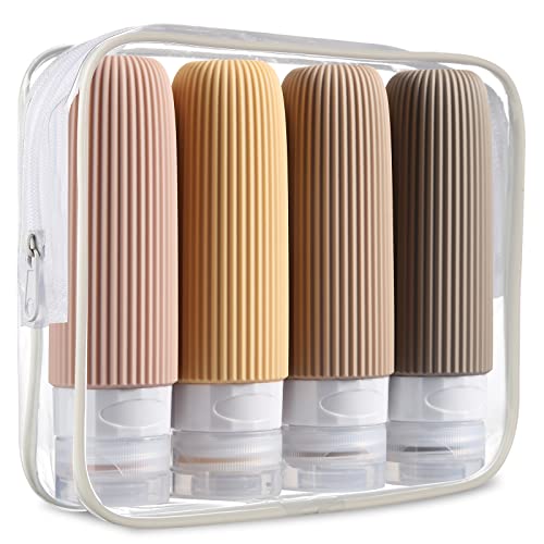Mrsdry Travel Bottles For Toiletries, Tsa Approved 3Oz Portable Travel Bottles, Bpa Free Leak Proof Squeezable Silicone Travel S