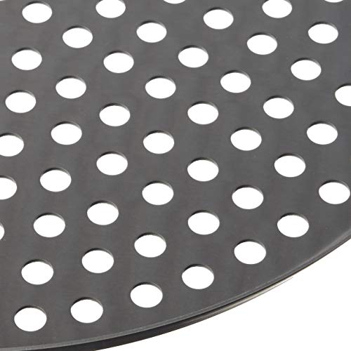 Lloyd Pans Perforated Pizza Cutter Pan, Pre-Seasoned Pstk, Anodized Aluminum, 14 Inch By .75 Inch Deep