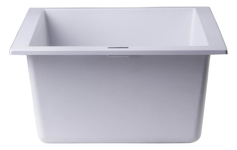 Alfi Brand Ab1720Um-W Undercount Rectangular Granite Composite Kitchen Prep Sink 17 White