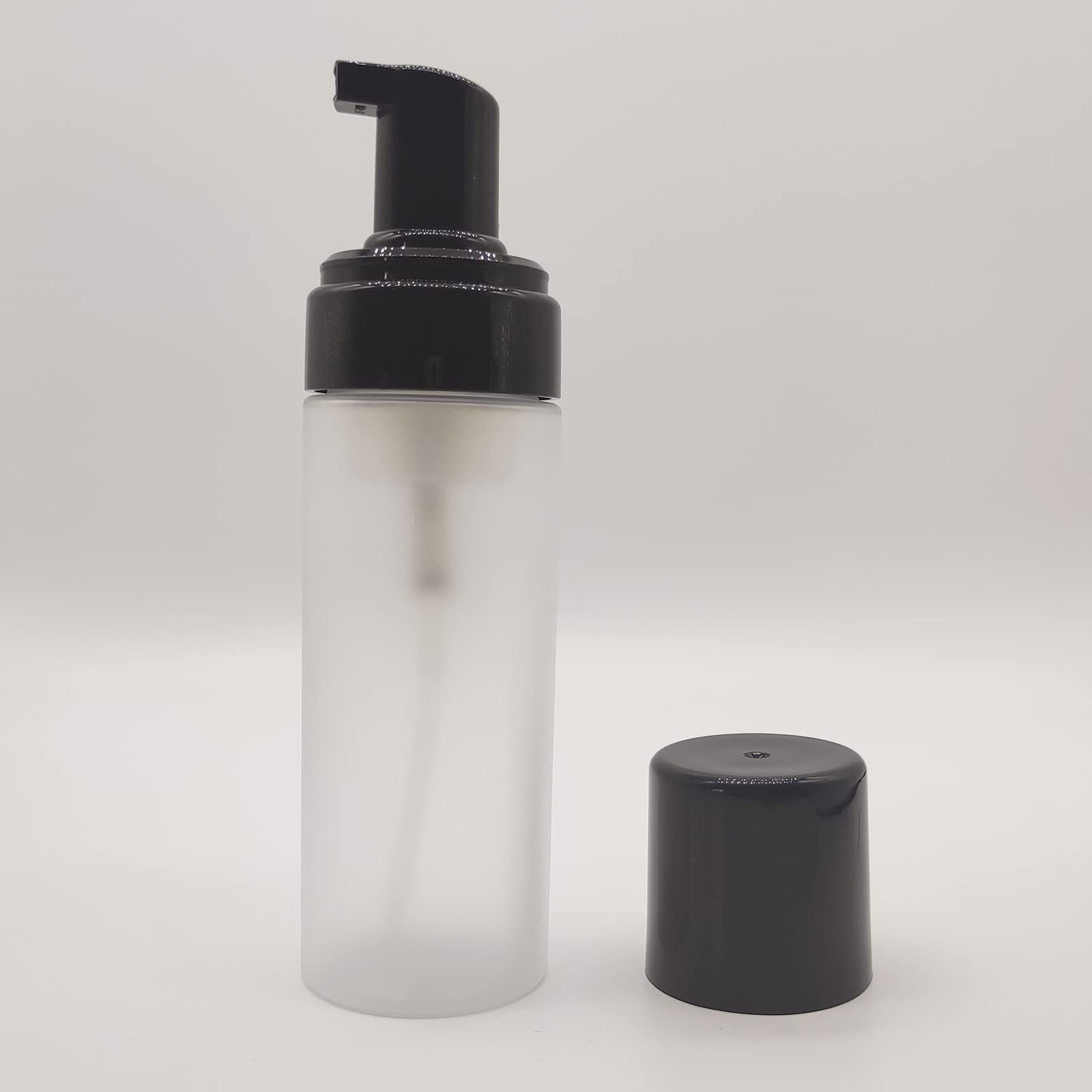 150Ml Empty Foam Pump Bottle, 5Oz Foaming Dispenser Soap Plastic Container For Facial Cleanser Shampoo Hand Soap (Clear Matte+Bl