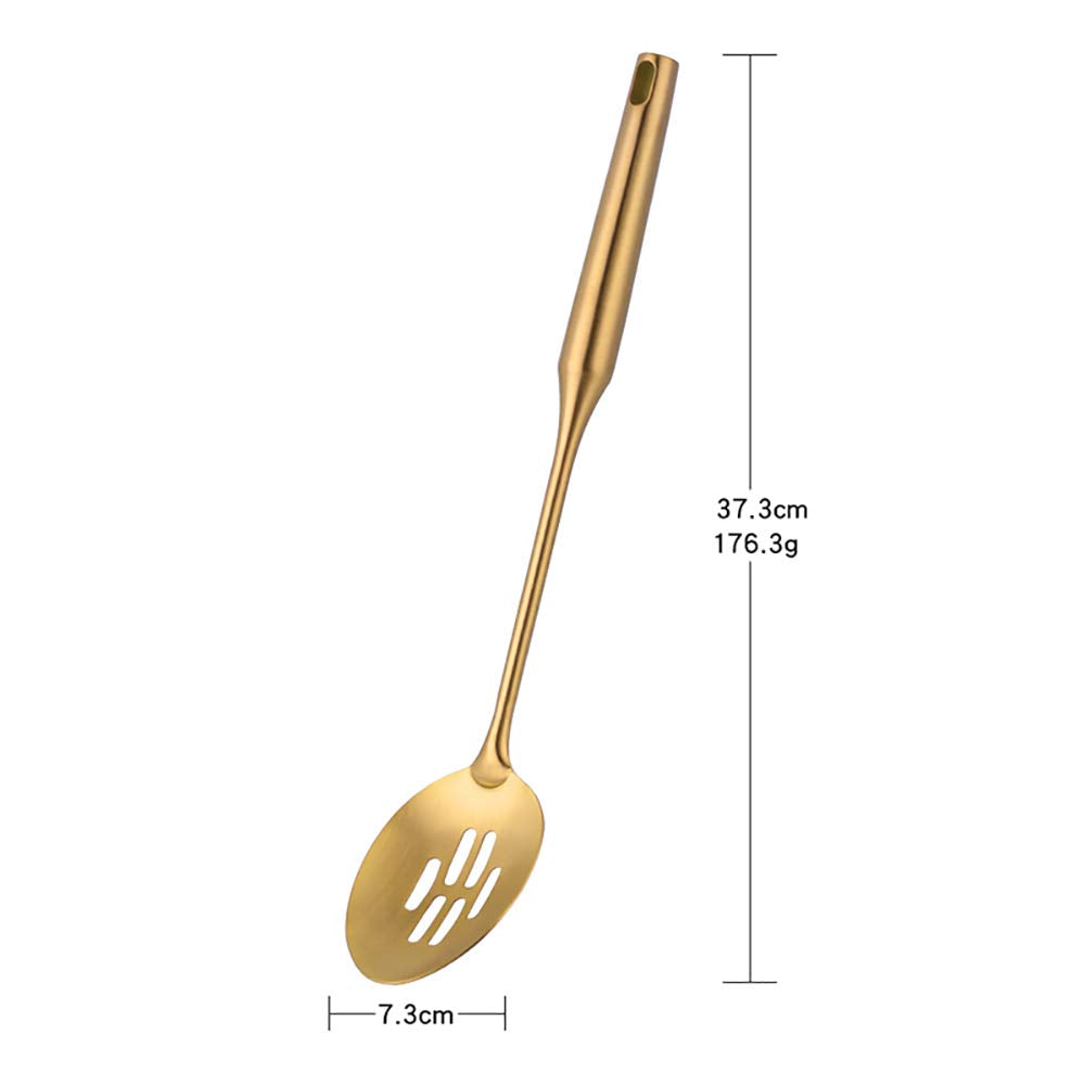 Slotted Spoon,Gold 14.69 Inch Long Handle Cooking Utensil Kitchen Tool By Buy Things!