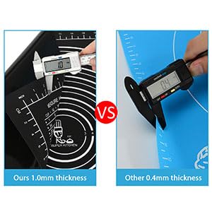 Folksy Super Kitchen Non-slip Silicone Pastry Mat 28"x20" for Baking, Black