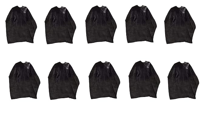 Aasa Disposable Hair Sheet Apron For Hair Dyeing And Cutting Use For Men And Women Set Of 10Pcs Black