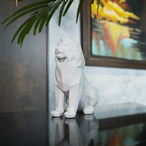 Artarium Geometric Sitting Lion Decorative Showpiece For Home Decor Office Decor Animal Figurines Gifts Antique Design (Sitting
