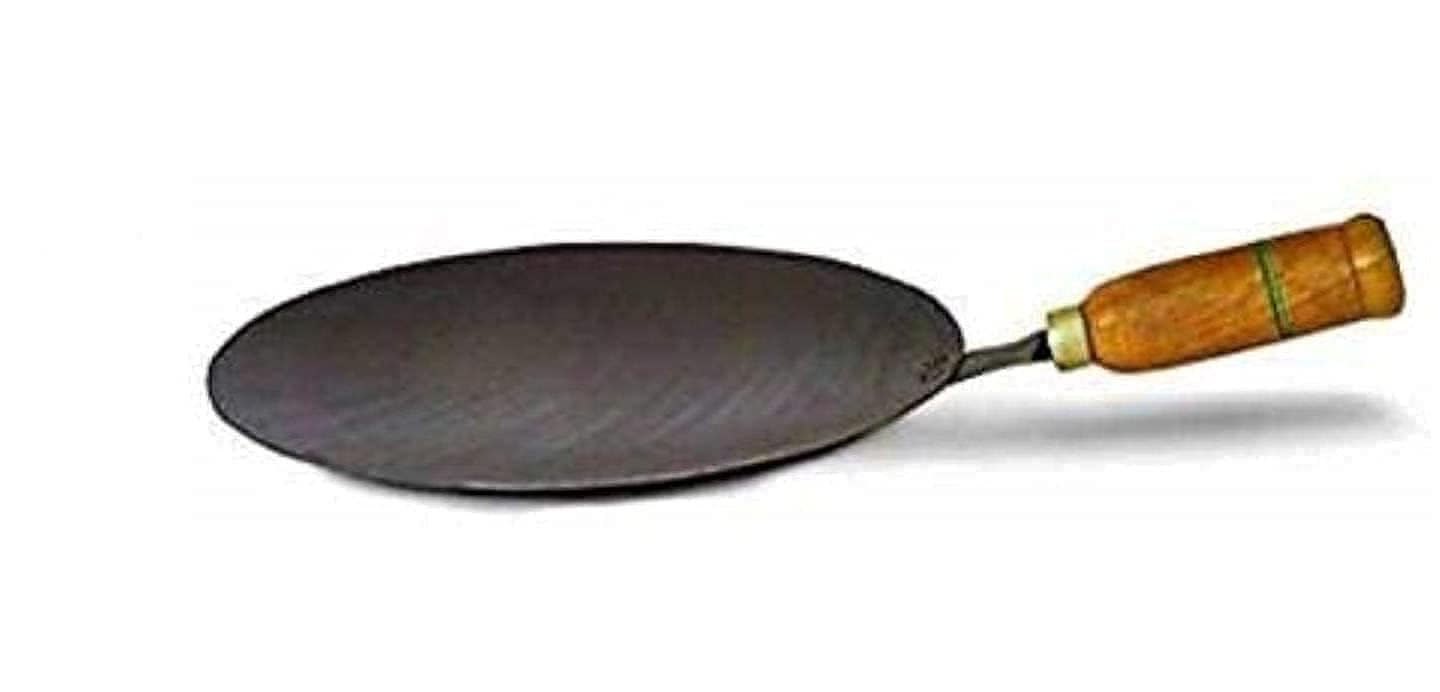 Nutlase Iron Tawa, Original Handmade Loha Iron Lokhand Roti/Chapati Tawa With Wooden Handle (Original Tawa Purchased Only Sold A