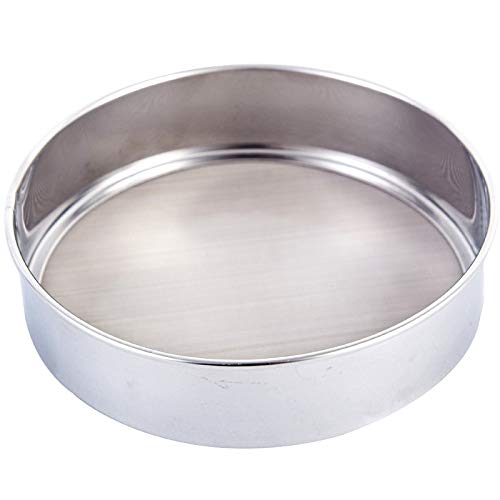 Falytemow Flour Sifter Round Flour Sieve Strainer With 40 Mesh Premium Rustproof Stainless Steel Fine Mesh For Baking 7.87Inch X