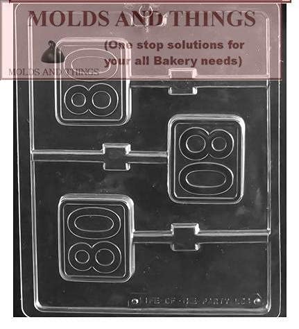 Happy 80Th Birthday Chocolate Candy Mold Number 80Th Plain Numbers And Letters Chocolate Candy Mold With Copywrited Molding Inst