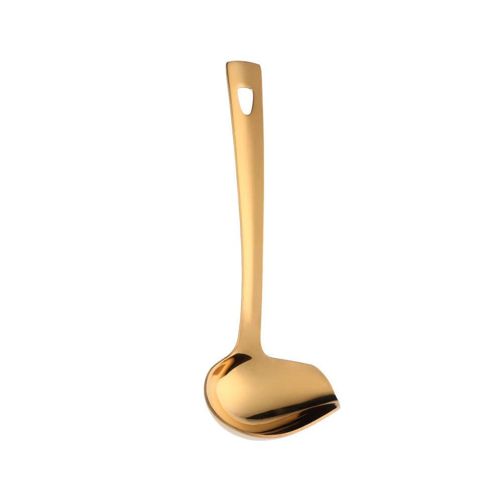 Sauce Ladle, Buygo Gold Drizzle Spoon With Spout Gravy Soup Ladle, Stainless Steel Kitchen Utensil, Mirror Polish & Dishwasher S