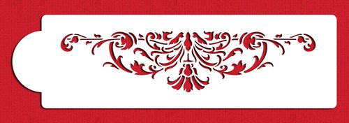 Designer Stencils Turn Of The Century Cake Stencil Side, Beige/Semi-Transparent