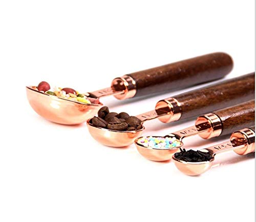 Stainless Steel Measuring Cups And Spoons Set With Walnut Handle For Gift Dry Liquid Ingredients Cooking Baking Measuring Baking