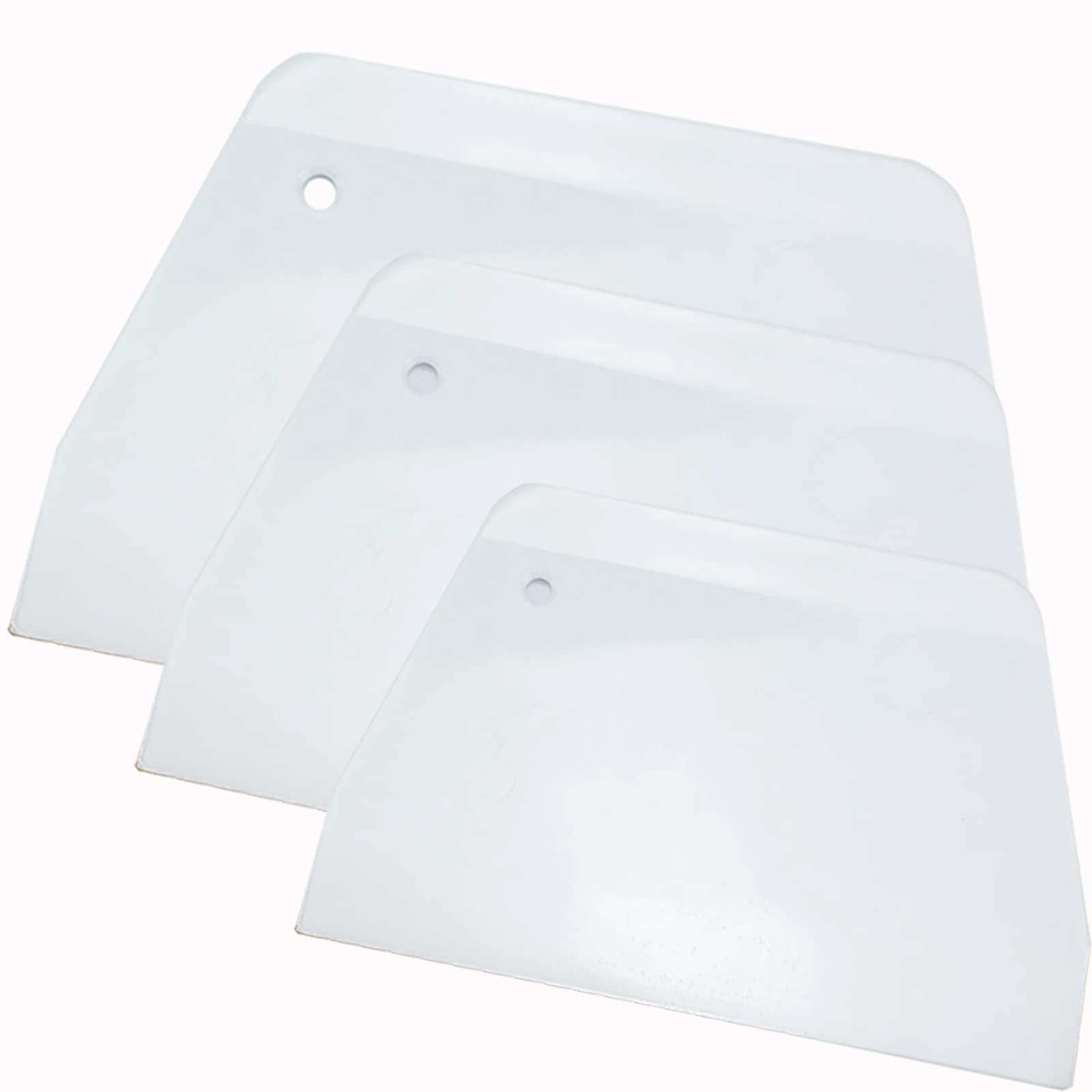 3 Pcs Dough Scraper Bowl Scraper Food-Grade Plastic Dough Cutter Trapezoidal Hard Plastic Cutter Multi-Function Kitchen Scraper