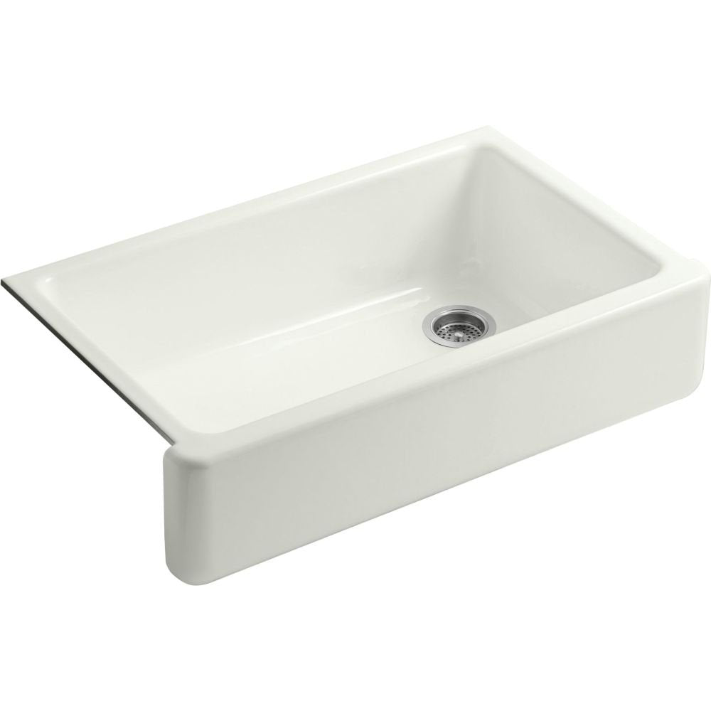Kohler K-6489-Ny Whitehaven Farmhouse Self-Trimming Apron Front Single Basin Sink With Tall Apron, Dune
