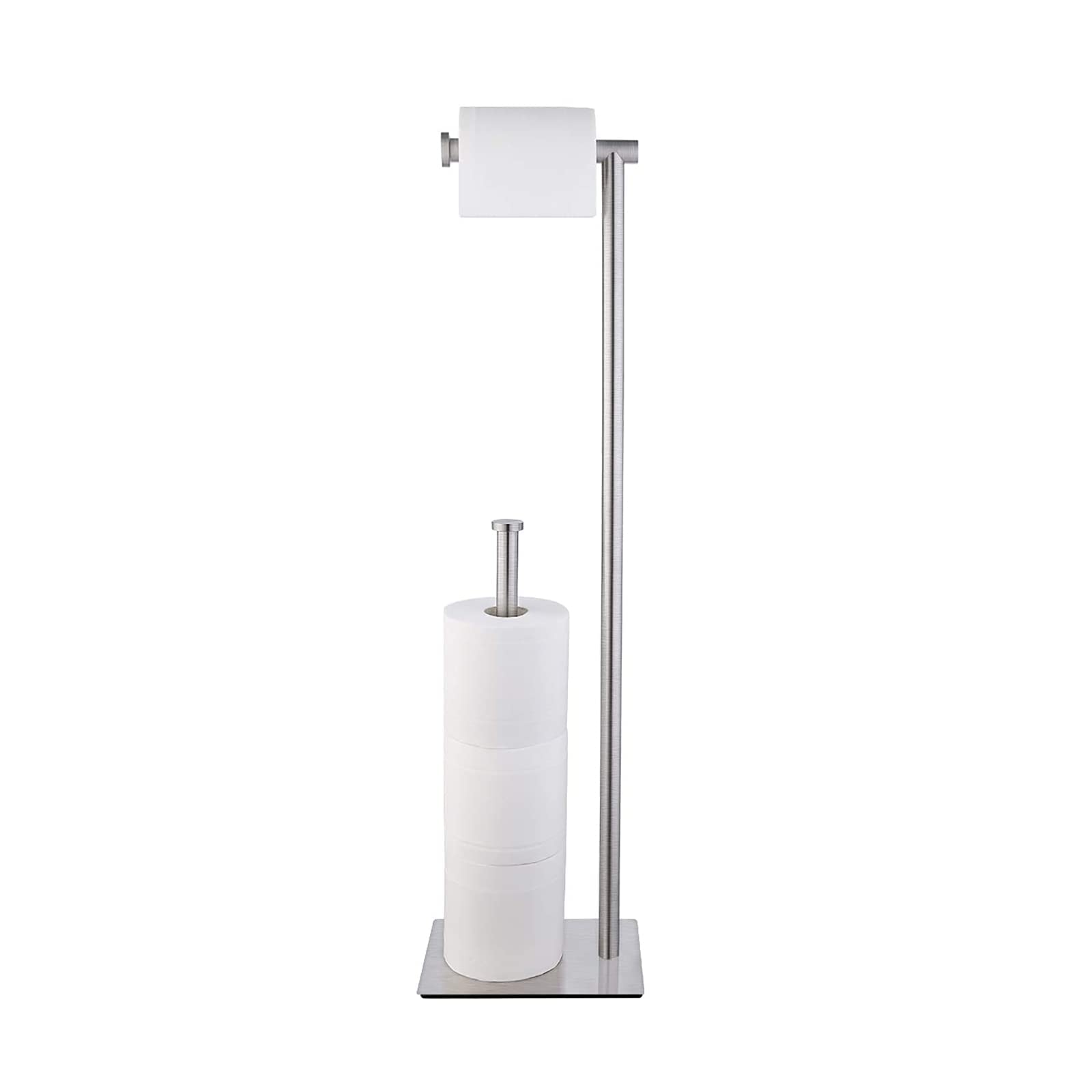 Kes Freestanding Toilet Paper Holder Stand With Reserve Toilet Paper Storage For Bathroom Sus304 Stainless Steel Brushed Steel,