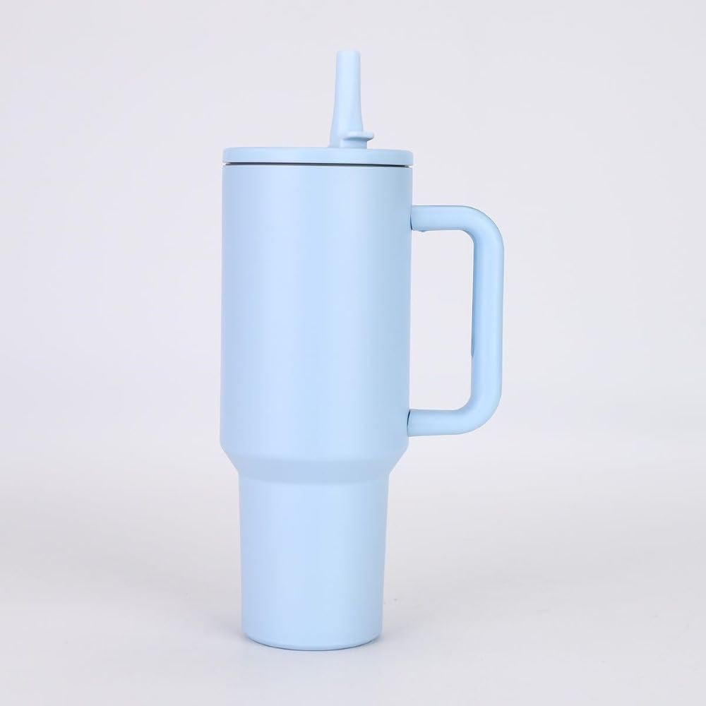 Krupasagar Mart Water Bottle With Handle & Flip Straw, Double Insulated Cup 100% Leak Proof Mug Cup Holder For Gym Travelling, L