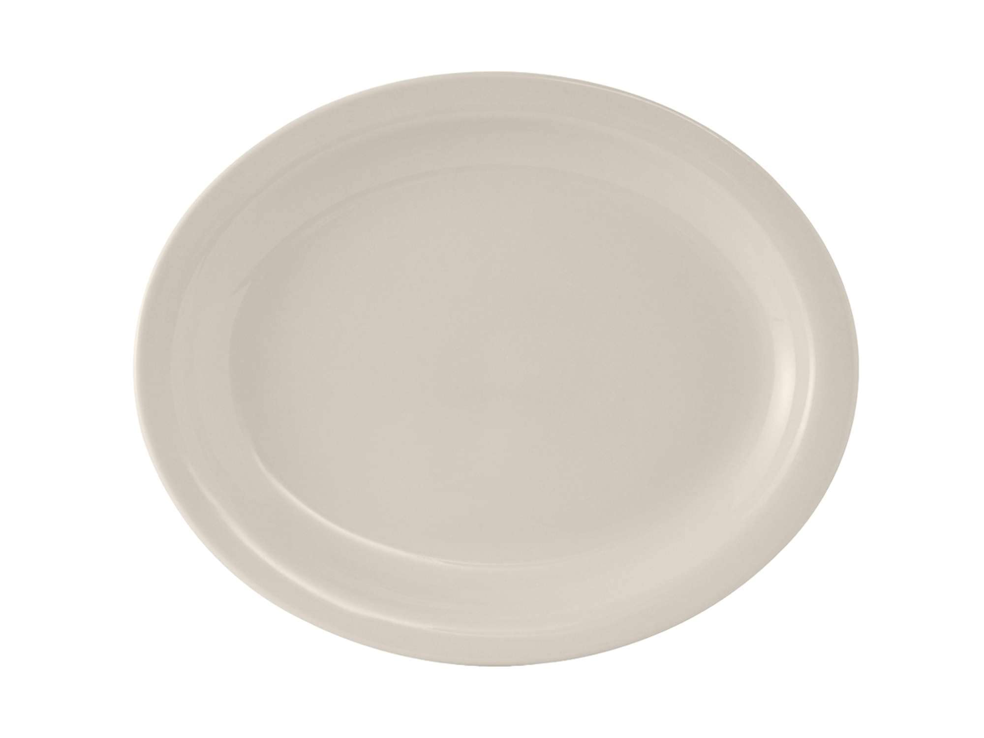 Tuxton China TNR-013 Platter, 11-1/2 x 9-1/8, Oval, Narrow Rim, Microwave and Dishwasher Safe, Oven Proof, Fully Vitrified, Cera