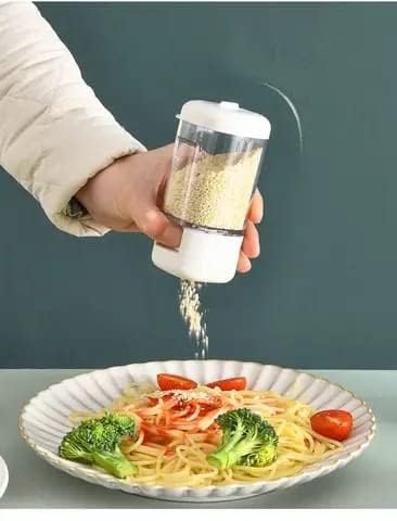 Lumei Dispenser Salt Pepper Shakers Double Sides Pour Storage Case || Measuring Salt Control Seasoning Bottle || Top Adjustable 