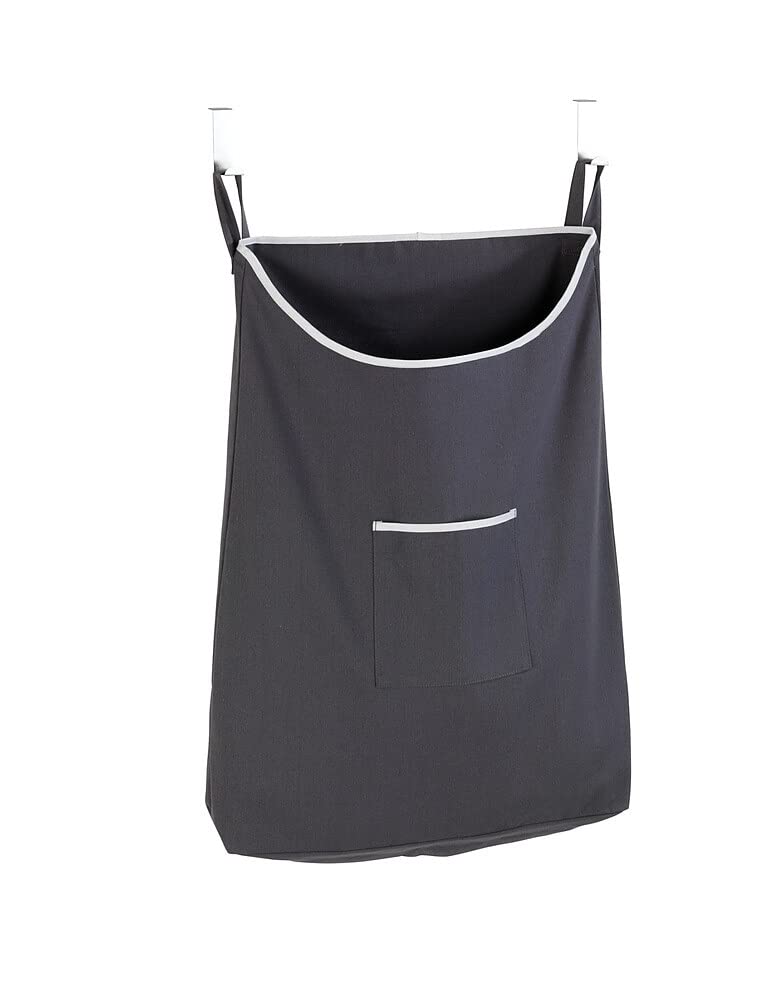 Wenko Laundry Hamper Bag Hanging, Over The Door Basket With Hooks, For Bathroom, Closet, Space Saving Storage, Wall Mounted 3.94