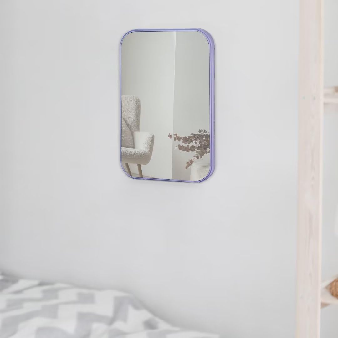 Yatnks 8-Inch Table Desk Vanity Makeup Mirror, Simple Portable Travel Mirror With Stand, Standing And Wall Hanging Dual-Use, Pur