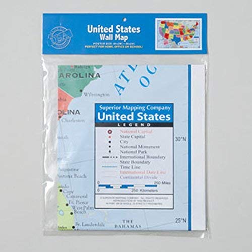 Kappa Pack of 2 United States Wall Maps 40" x 28" Multicolor - Model B4220