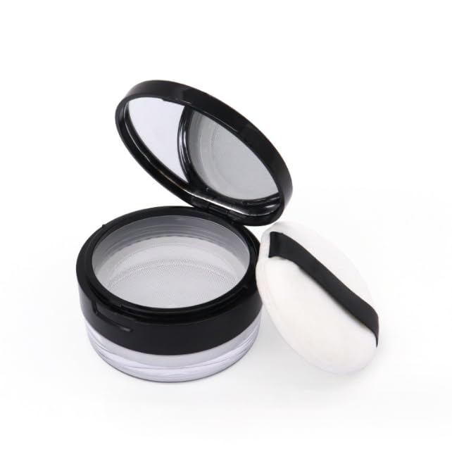 Duehut Capacity 20 ml(0.68oz) Empty Reusable Plastic Loose Powder Compact Container Plastic Cosmetic Jars Travel Containers Refi