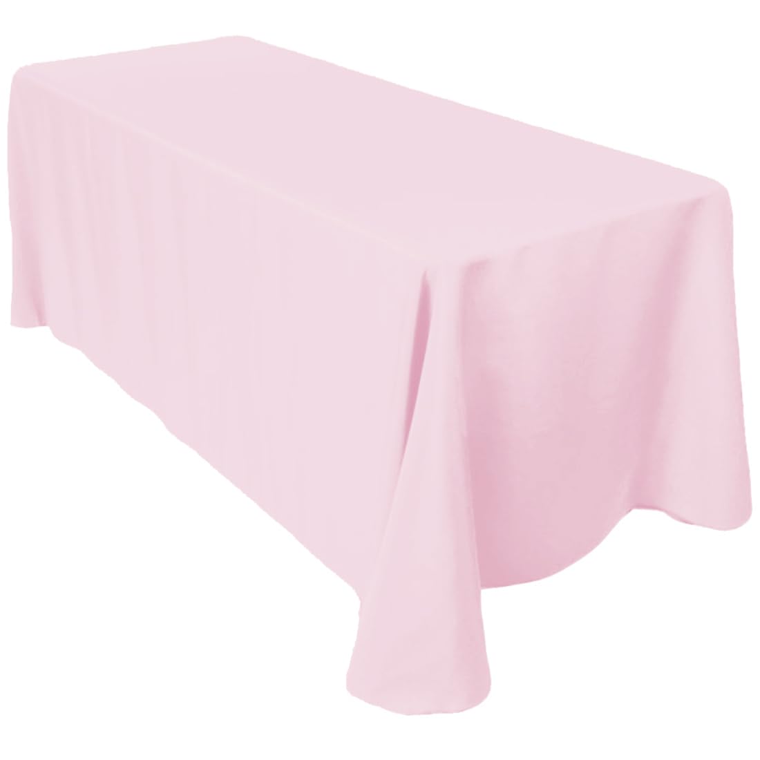 Linentablecloth 90 X 156-Inch Rectangular Polyester Tablecloth With Rounded Corners, Pink