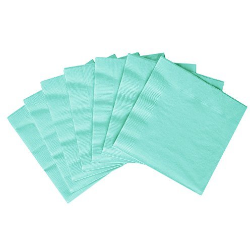 Amscan Robin's Egg Blue 2-Ply Luncheon Napkins - 6.5" x 6.5", Pack of 40, Ultra-Absorbent, Perfect for Events