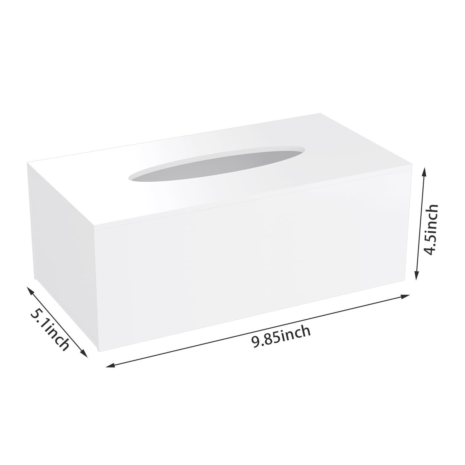 Acrylic Tissue Box Cover Rectangle, Pitbvo White Tissue Box Holder, Facial Napkin Dispenser For Bathroom Kitchen Bedroom Office