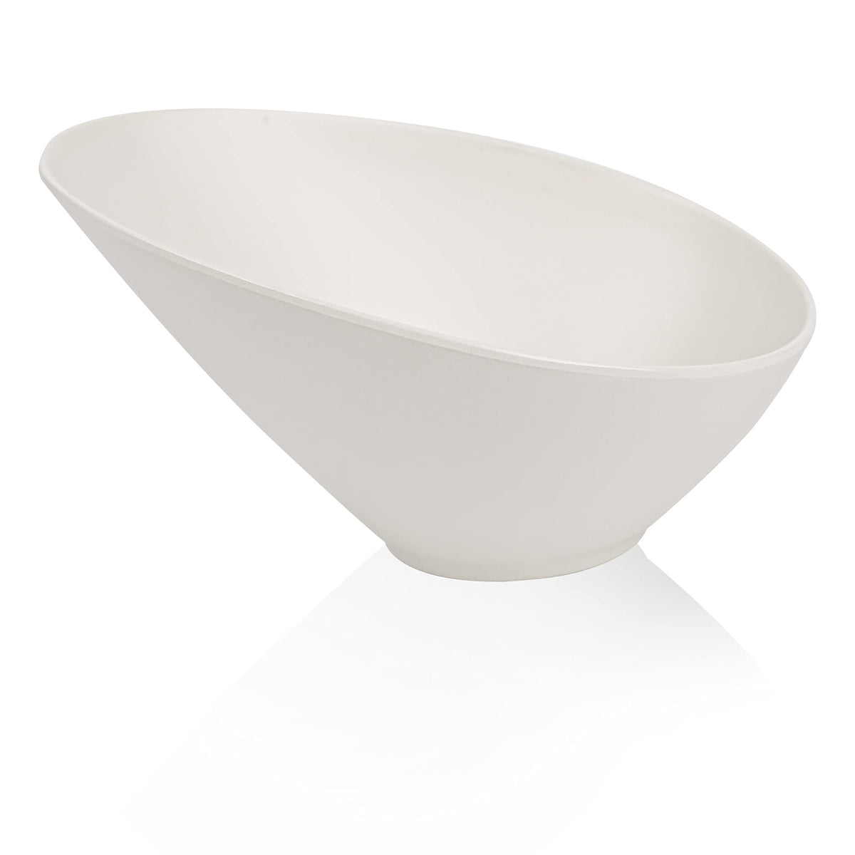 Lovyanxue Bamboo Fiber Salad Bowls, 4 Packs Serving Bowls Porcelain,Compostable 33 Ounce Elegant White Angled Bowls For Salad, P