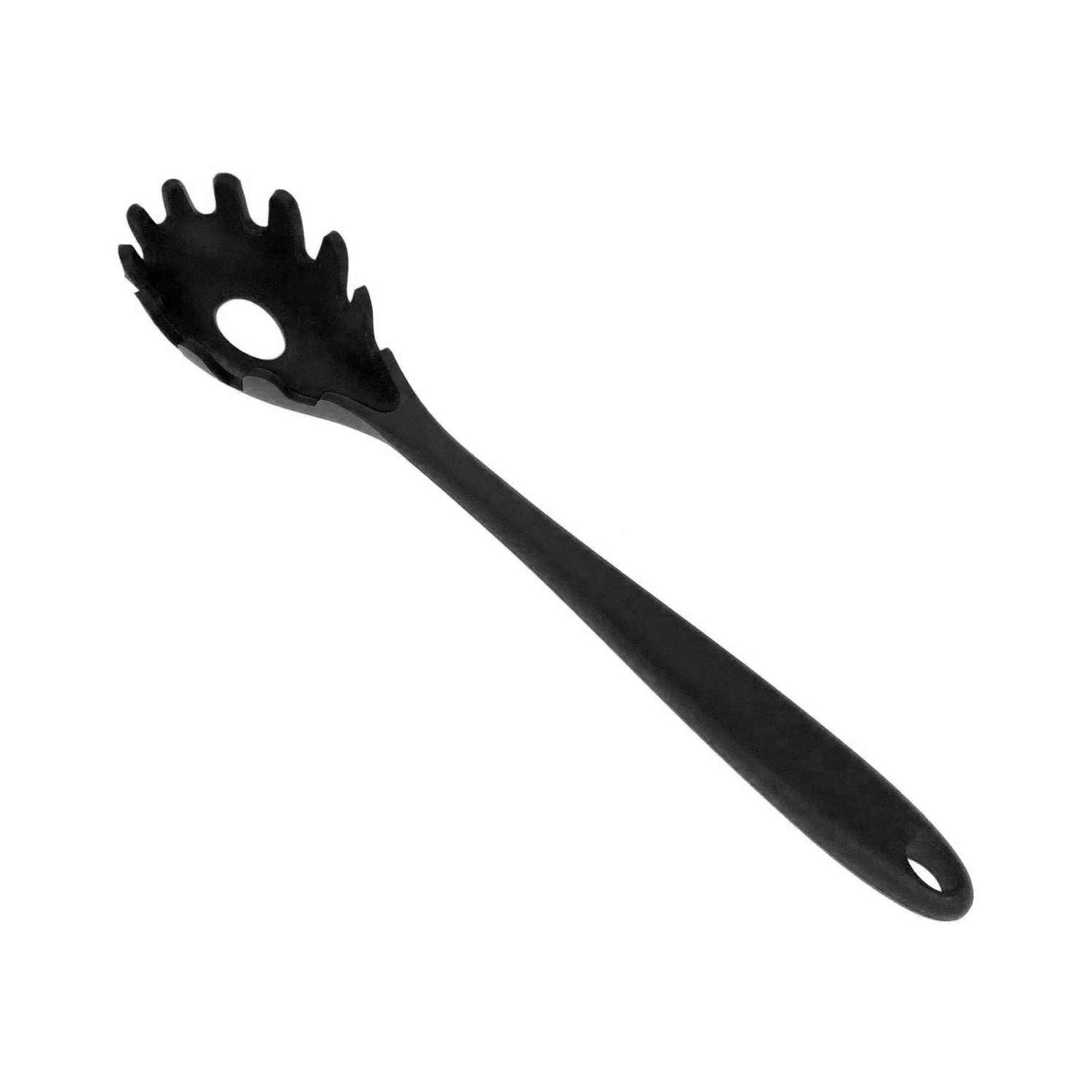 Kufung Silicone Pasta Fork (11.2''), High Heat Resistant To 480F, Food Grade Pasta Spoon, Bpa Free, Spaghetti Strainer & Server