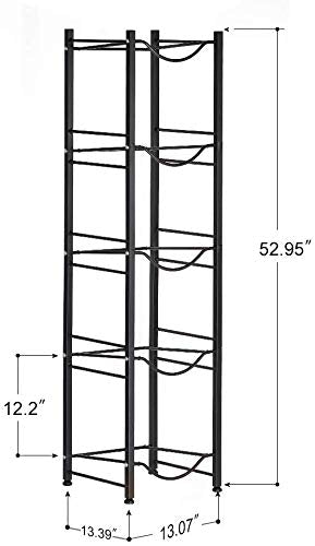 LIANTRAL Water Cooler Jug Rack  5-Tier Heavy Duty Water Bottle Holder Storage Rack for 5 Gallon Water Dispenser  Save Space (Black)