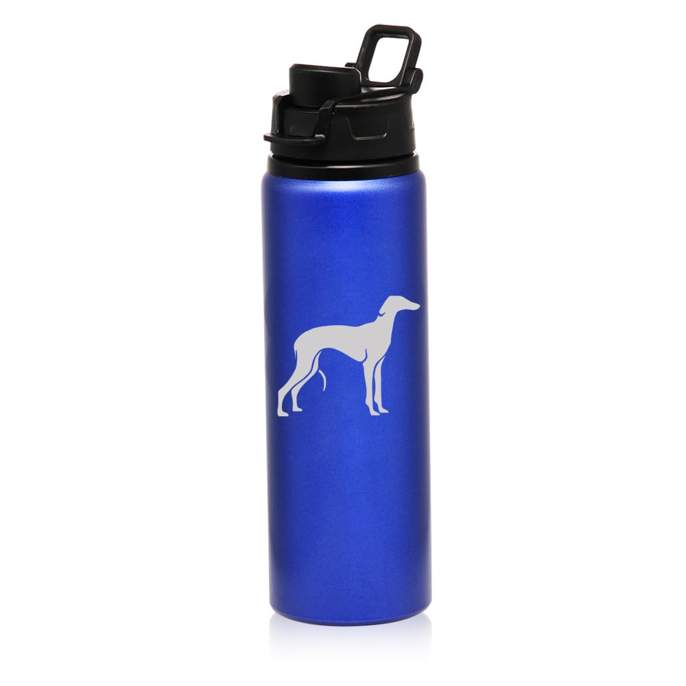 25 oz Water Bottle Sports Travel Mug Gift Greyhound (Blue)